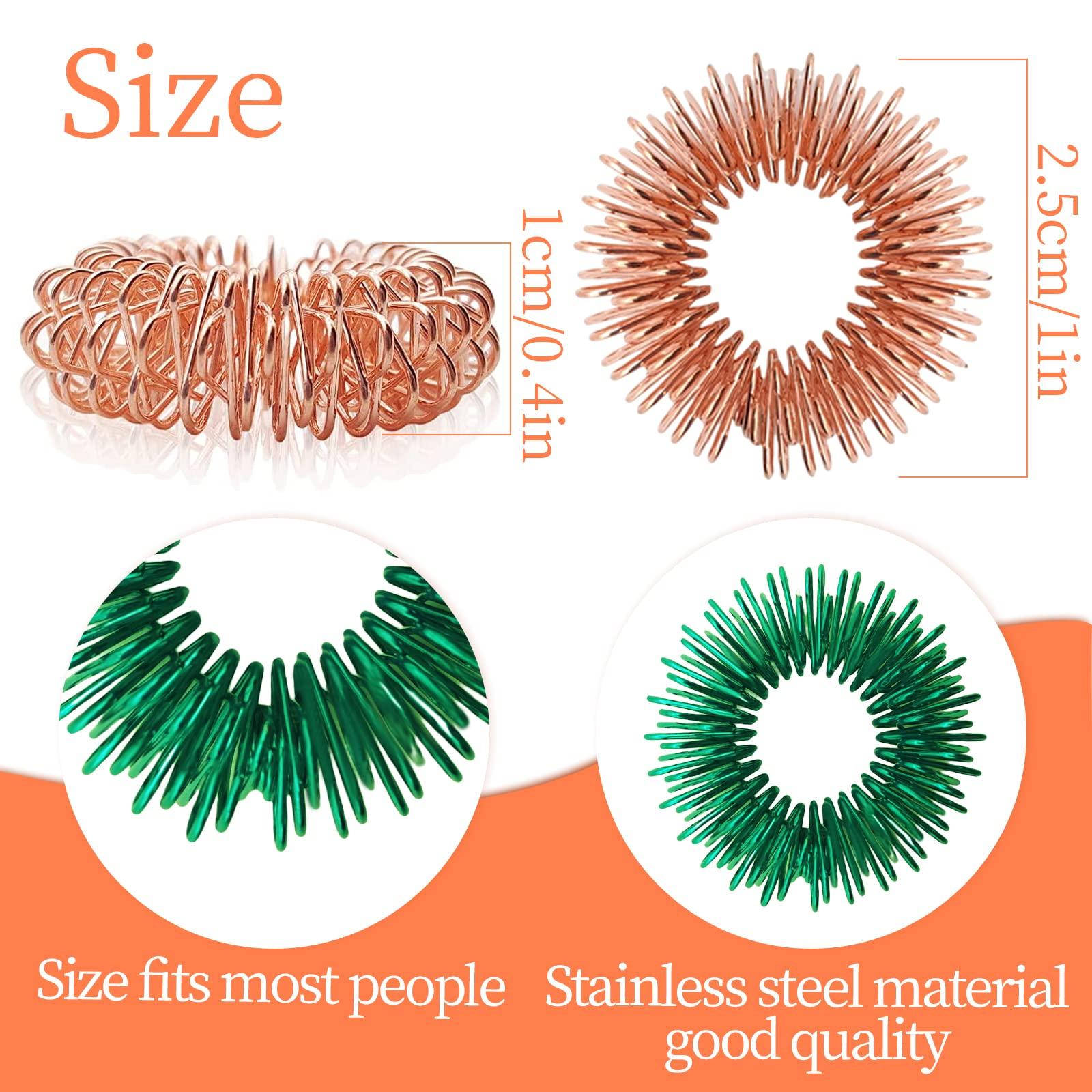 BLMHTWO BLMHTWO 12 Pack Acupressure Rings Stress Relief Rings Spike Ring Fidget Ring Sensory Rings Acupressure Massage Rings Trichotillomania Spiky Sensory Finger Rings Acupressure Ring for Men Women Adults