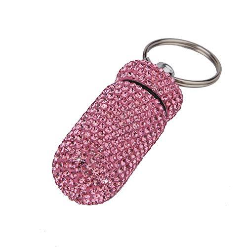 Ykybhx Ykybhx 3PCS Bling Crystal Rhinestone Portable Pill Case Pill Container Waterproof Pill Holder with Keychain Glitter Travel Pill Box Small Medicine Dispenser Bottle Storage for Outdoor Camping Travel,2