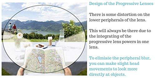 ProEyes ProEyes Attitude 3, Progressive Multifocus Reading Glasses, Anti Blue Light Resin Lens, Zero Magnification on Top Lens (Rectangular Black, up+0.00,down+1.50)