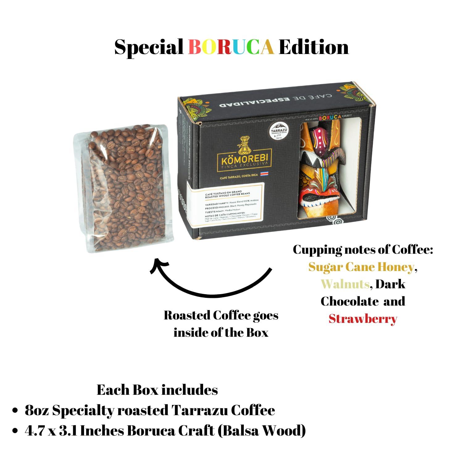 KMOREBI FINCA EXCLUSIVA KOMOREBI FINCA EXCLUSIVA - Special Edition Pack (8oz premium whole bean roasted coffee + Handmade Wood Craft Souvenir 4.7x3.2In) - from Tarrazu, Costa Rica