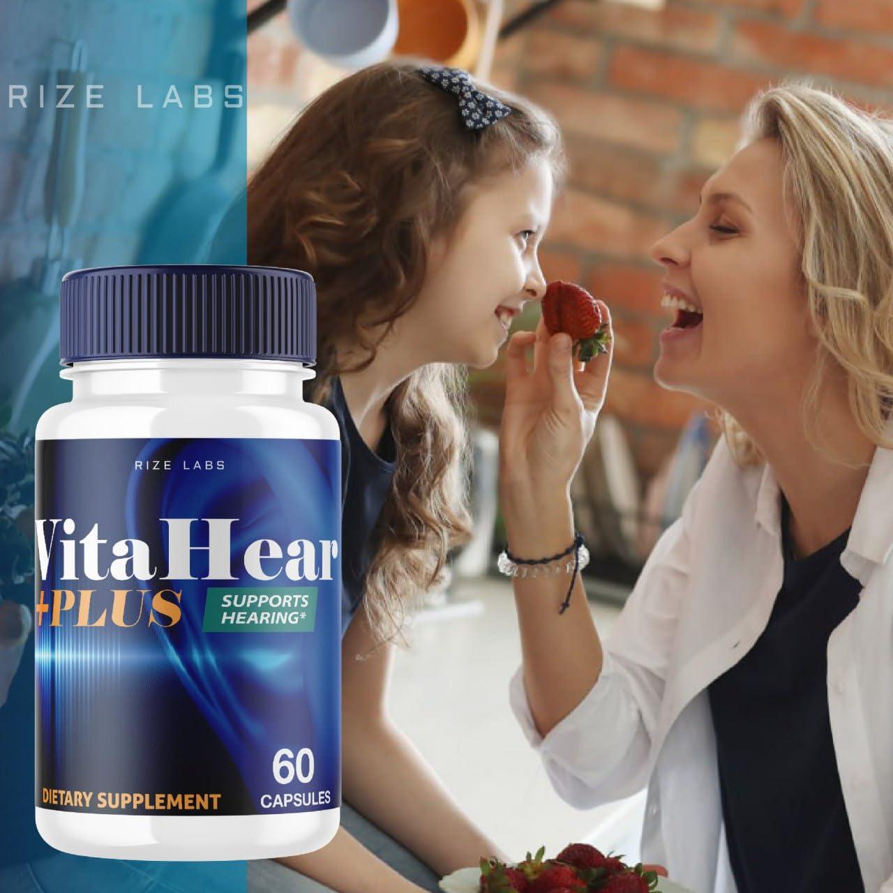 rize labs (2 Pack) VitaHear Plus Supplement, VitaHear Plus Capsules for Complete Ear Health, VitaHear + Advance Formula Pills to Regain Full Capability, Vita Hear Plus Reviews (120 Capsules)