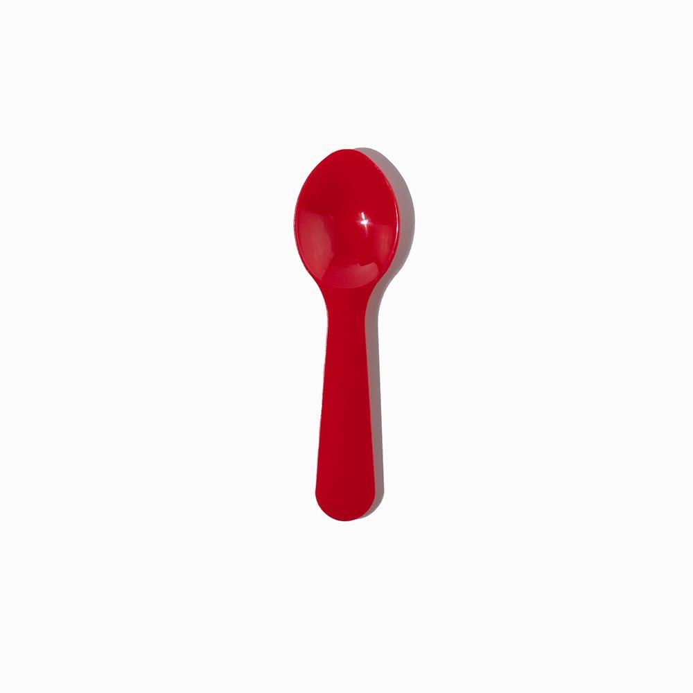 Frozen Dessert Supplies 3000-Count Mini Disposable Tasting Spoons Red Color | 3 Inch Plastic Sampling & Taster Spoons for Food, Ice Cream, Spices | Frozen Dessert Supplies
