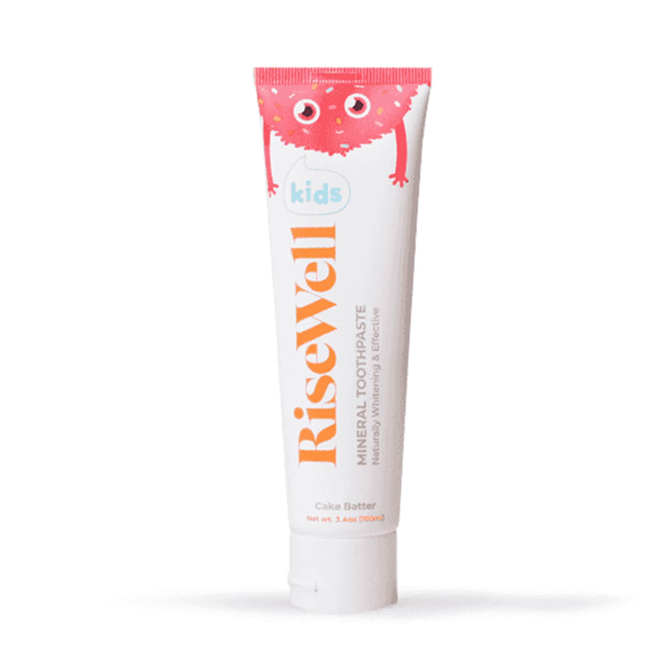 RiseweII RiseWell Kids Mineral Toothpaste - Kids Hydroxyapatite Toothpaste, Safe to Swallow - Natural, Fluoride Free Toothpaste Kids - Cake Batter, 3.4 Oz