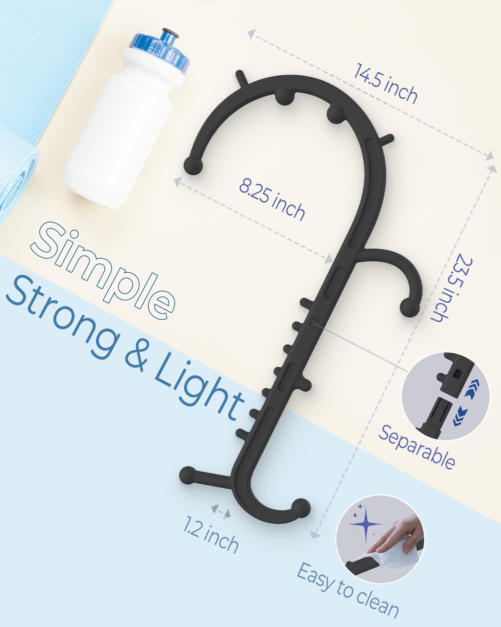 Cubetoou Cubetoou Back and Neck Massager for Pain Relief Deep Tissue, Upgraded Full Body Trigger Point Cane Massage Tools, Massage Stick Pressure Point Hook, Muscle Knot Remover Tool (Black)