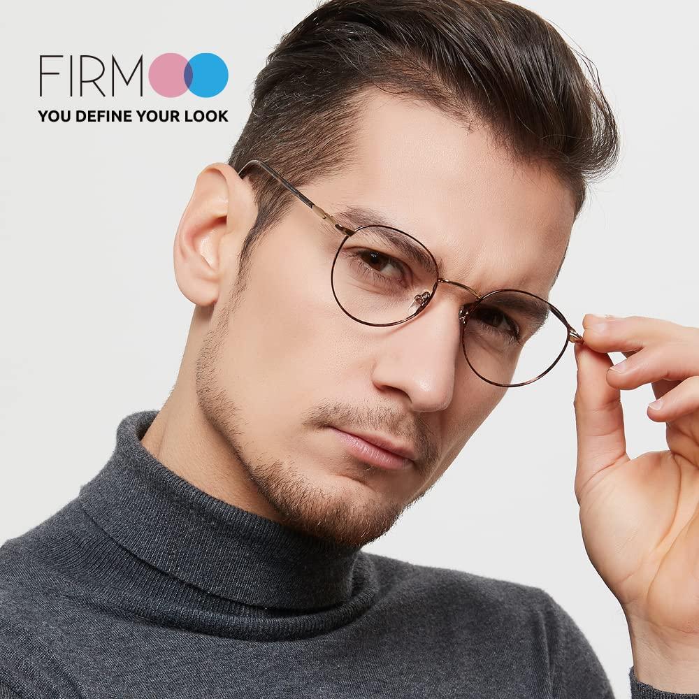 Firmoo Firmoo Blue Light Blocking Reading Glasses 2.0, Anti UV Glare Filter Lens, Tortoise Shell Mental Retro Round Readers for Women/Men