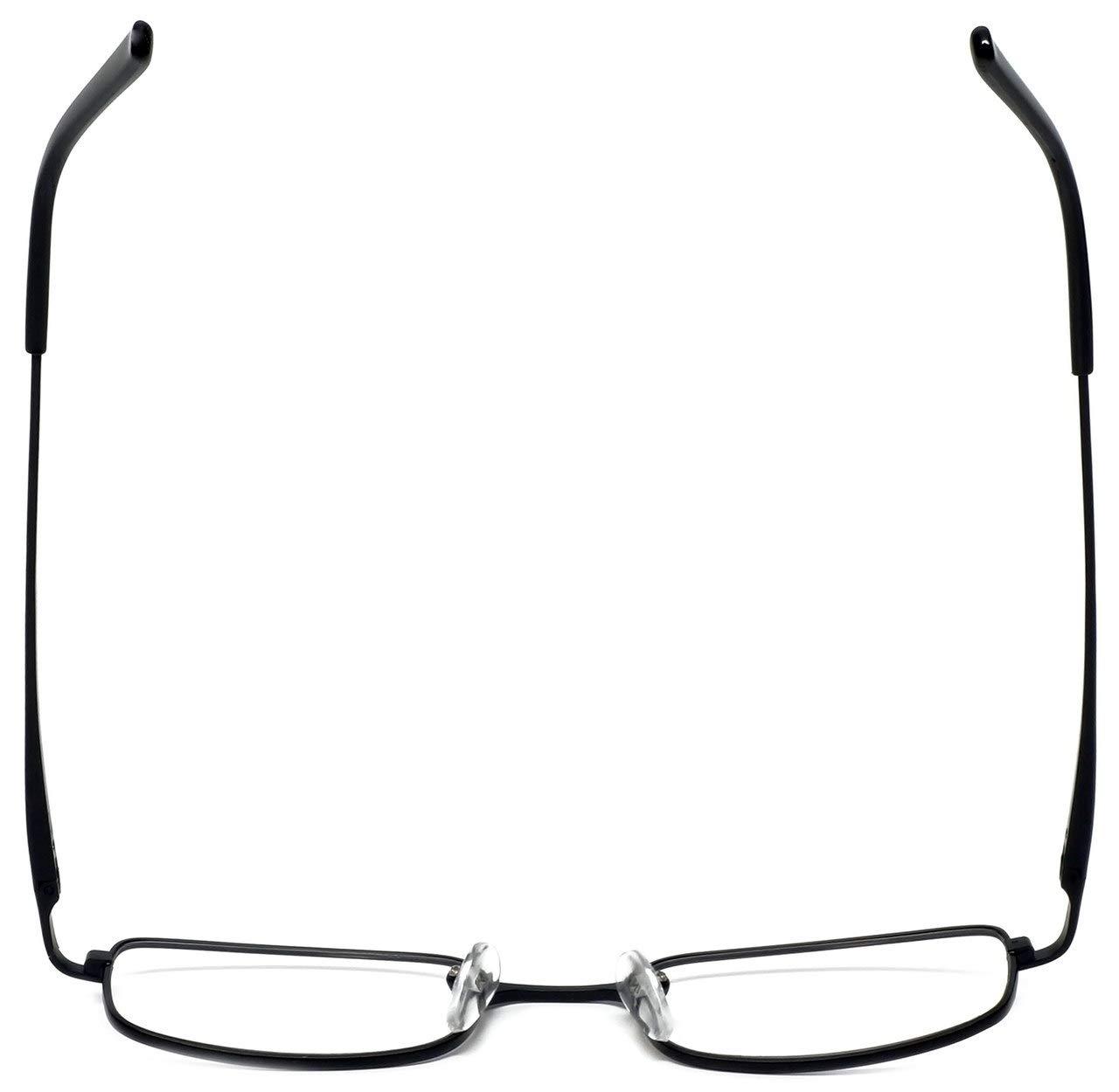 Calabria Calabria 753 Vintage Rectangle Metal Reading Glasses +0.50 Matte Black Men Women Designer Single Power Readers