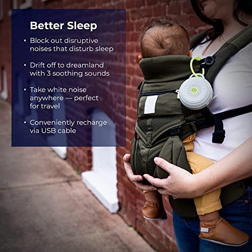 Marpac Yogasleep Hushh Portable White Noise Machine for Baby, 3 Soothing, Natural Sounds with Volume Control, Compact for On-The-Go Use & Travel, USB Rechargeable, Baby-Safe Clip & Child Lock