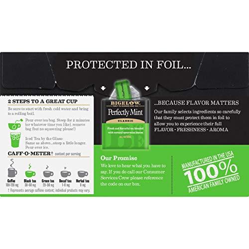 Bigelow Tea Bigelow Perfectly Mint Black Tea, Caffeinated, 20 Total Tea Bags
