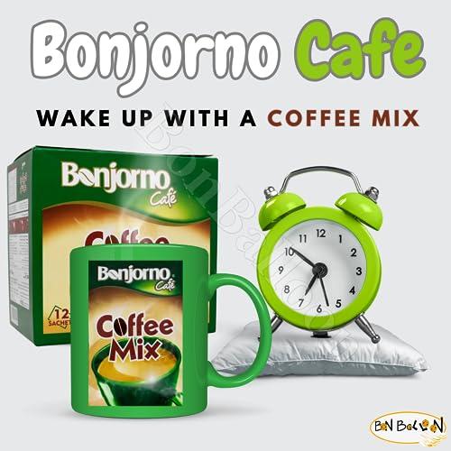 bonballoon Coffee Mix Bonjorno Cafe 2x1 With Instant Coffee & Creamer (1 Pack = 12 Sachets x 0.42 oz / 12 gm) Egyptian Egypt Kosher Halal
