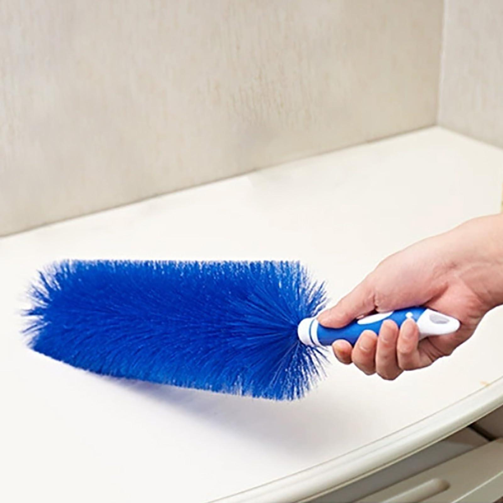 Generic 2024 New Microfiber Dust Flexible Fan Dusting Brush, Curved Screen Window Louver Cleaning Brush, Bendable Dusting Brush for Electric Fan, Multifunctional Cleaning Brushes for Household Use (Blue)