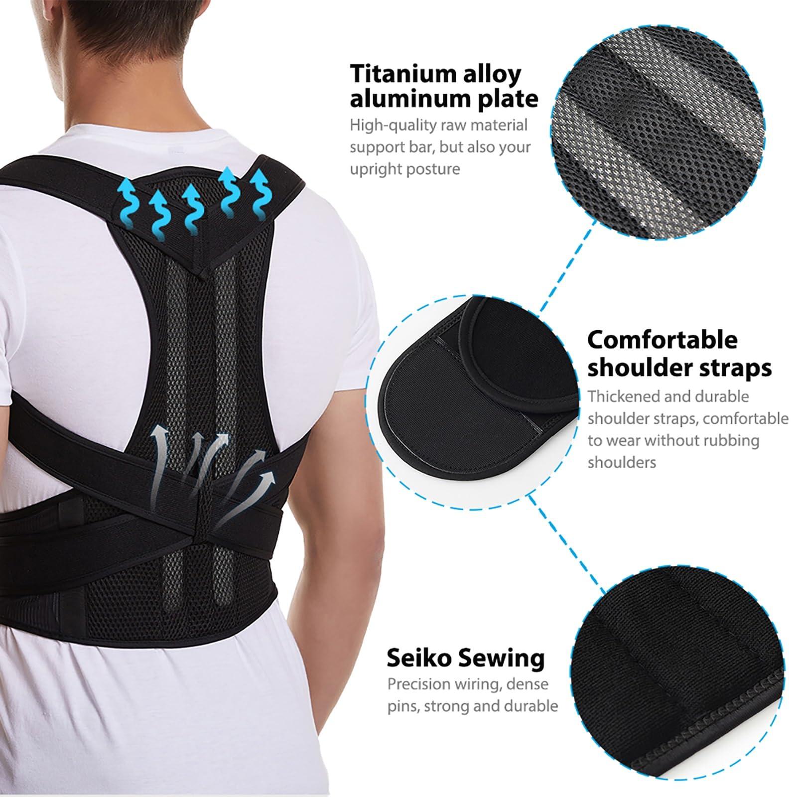 KagakU KagakU New Upper Back Posture Corrector Posture Clavicle Support Corrector for Women and Men Back Lumbar Support Shoulder Posture Support for Improve Posture Provide (Color : White, Size : 3XL)