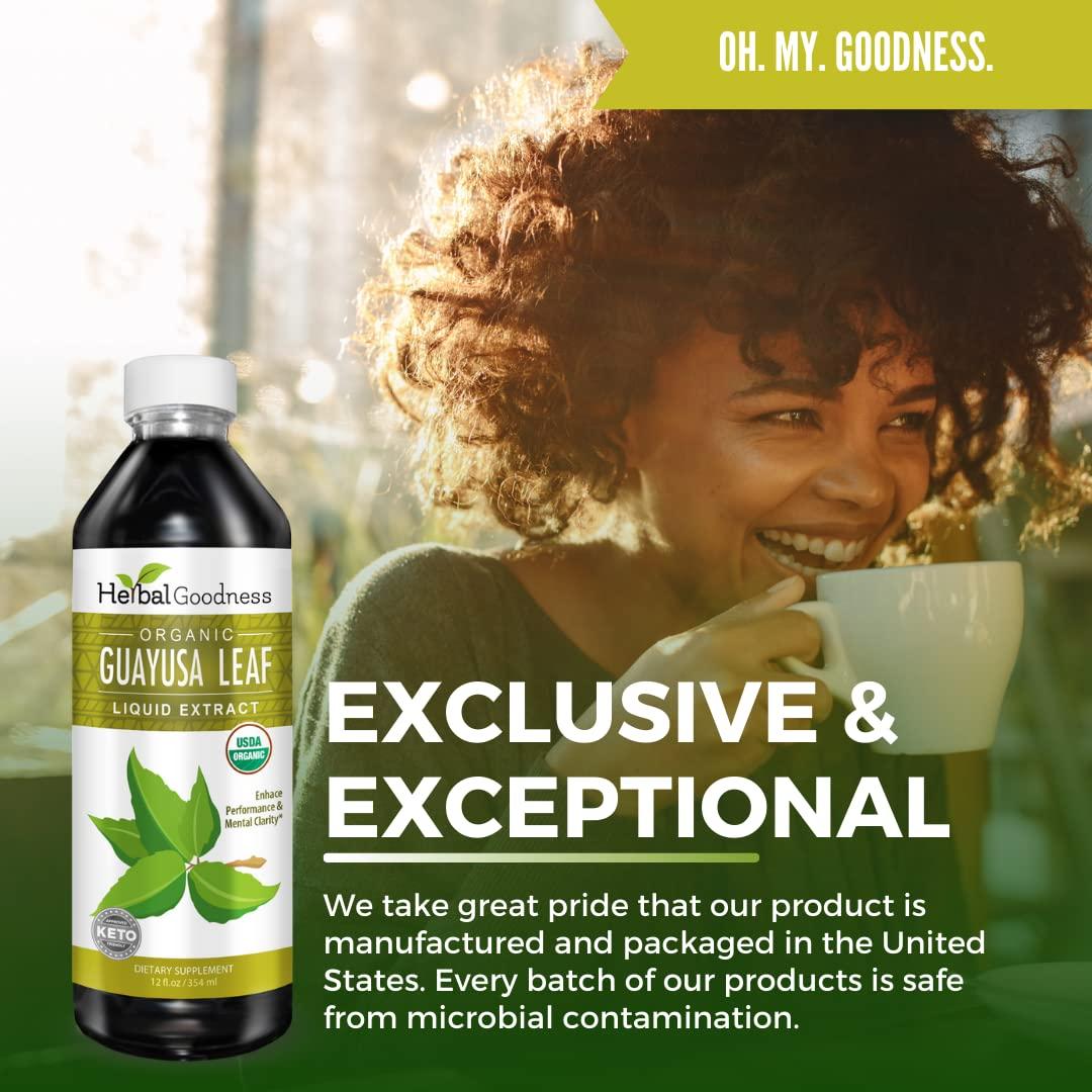 Herbal Papaya USDA Organic guayusa Loose Leaf Extract 12oz - Caffeine Extract Liquid guayusa Drink - for Increased Energy, Mood, Concentration, Immunity and Digestion - Natural Caffeine Energy Drink - Made in USA
