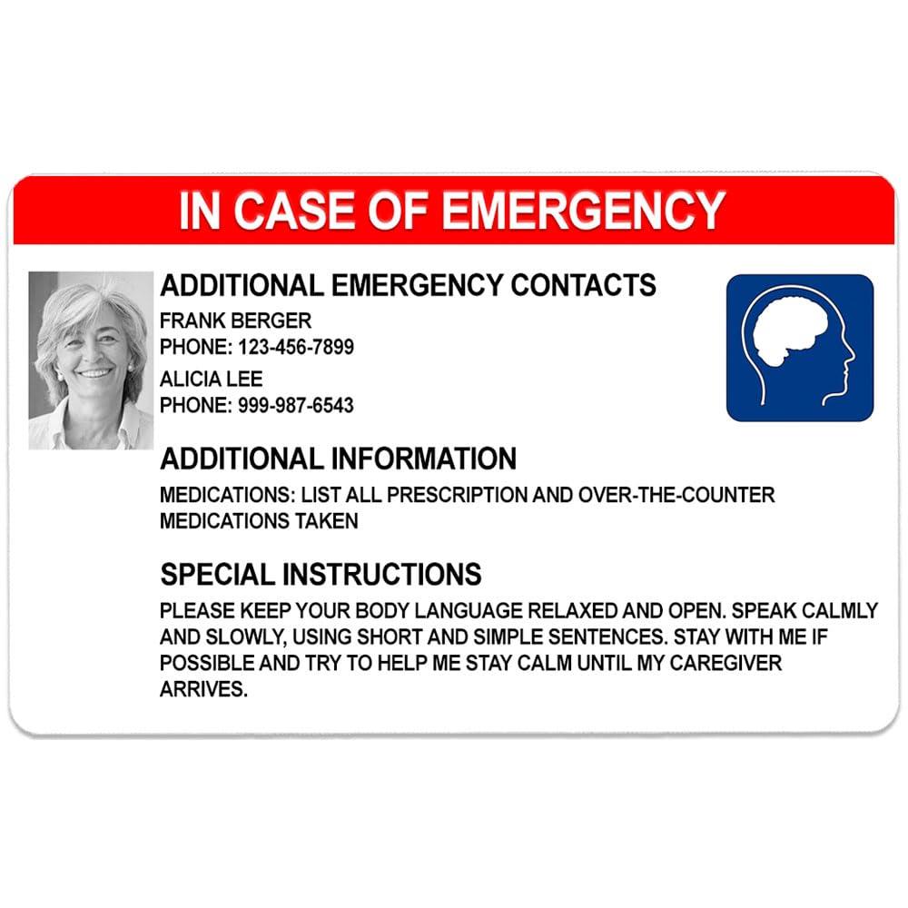 1 Cute Pooch 1 Cute Pooch Disability Alert In Case of Emergency Card (Red Emergency Card)