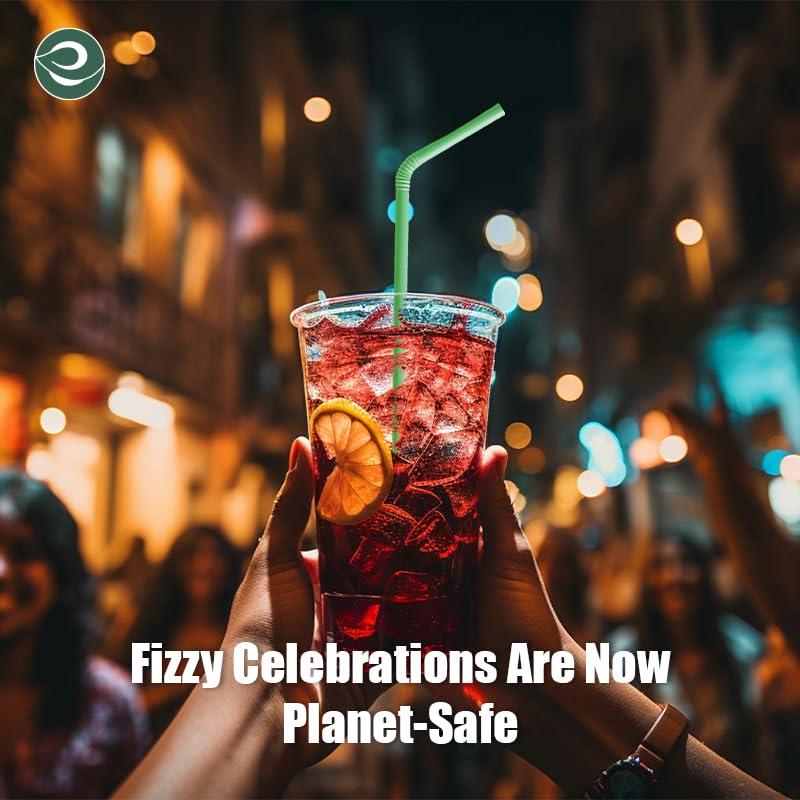 ECO SOUL ECO SOUL 100% Compostable Straws [100 Count][8.25\"] Eco-Friendly Biodegradable Sustainable Disposable Straws, Cocktail Cold Drink Smoothie Bendable Straws