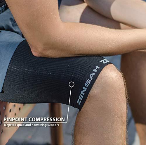 Zensah Zensah Thigh Compression Sleeve - Support for Pulled Hamstring, Quad Strain, Groin Compression Wrap for Men and Women (Small, 1 Single - Heather Grey)