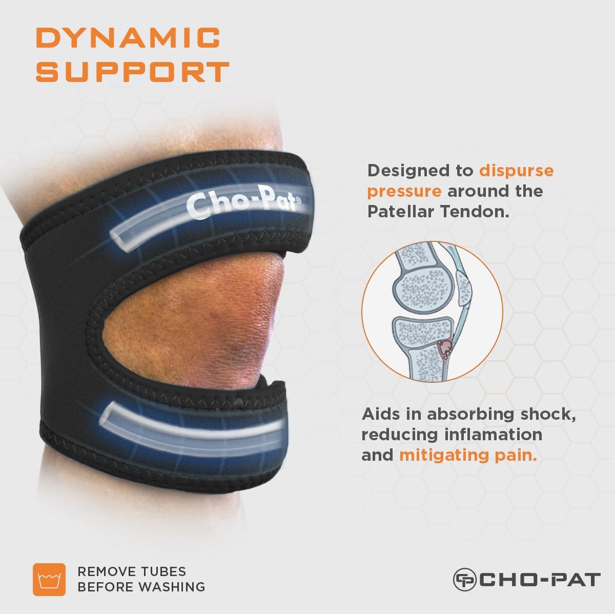Cho-Pat Cho-Pat Dual Action Double-Layer Adjustable Knee Strap, Pain Relief for Chondromalacia, Osgood Schlatters, Tendonitis, and Meniscus Tears, Large, 1 Pair