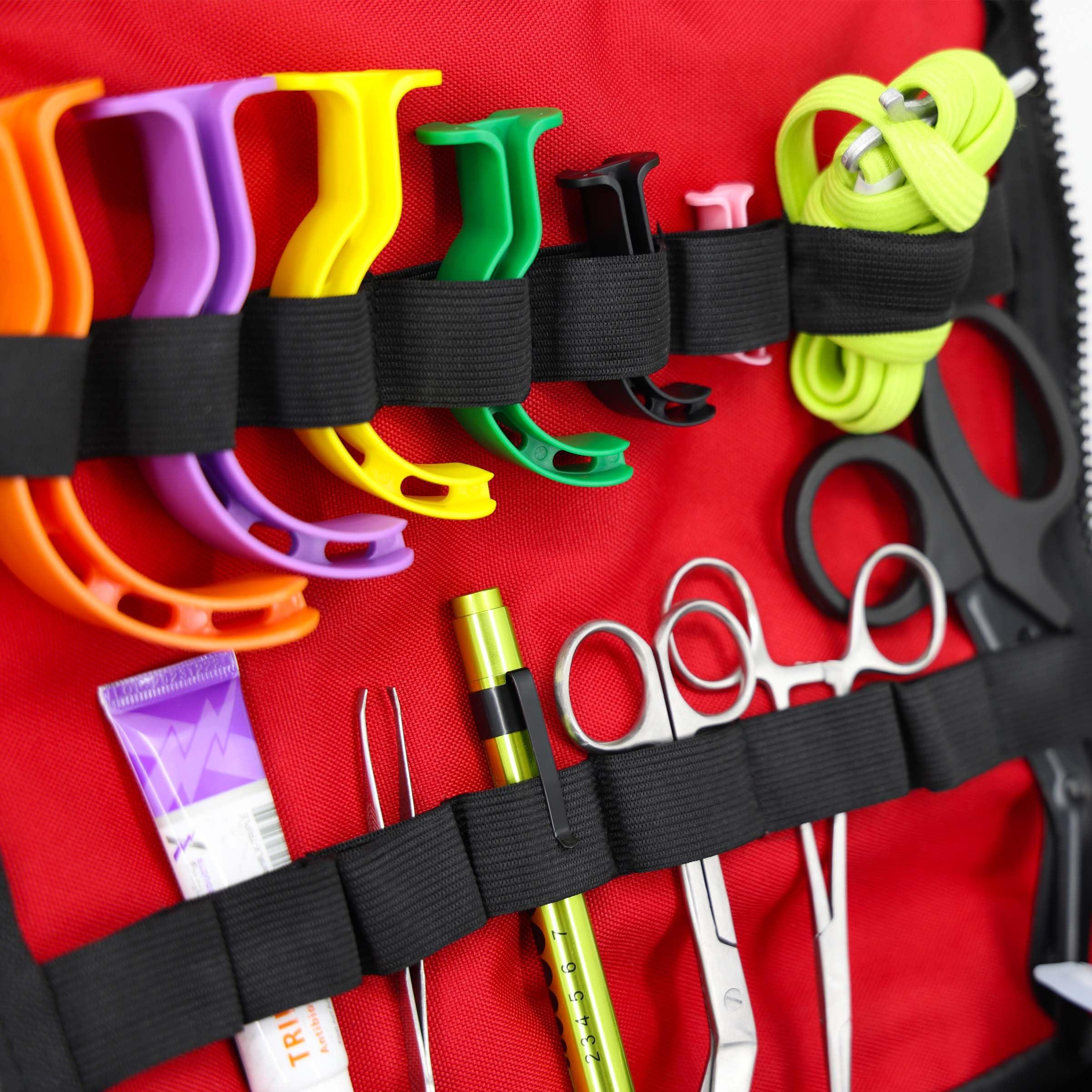 Lightning X Products Lightning X Pre-Stocked EMS/EMT Trauma Kit w/Large First Responder Bag & 256 First Aid Medical Supplies - RED