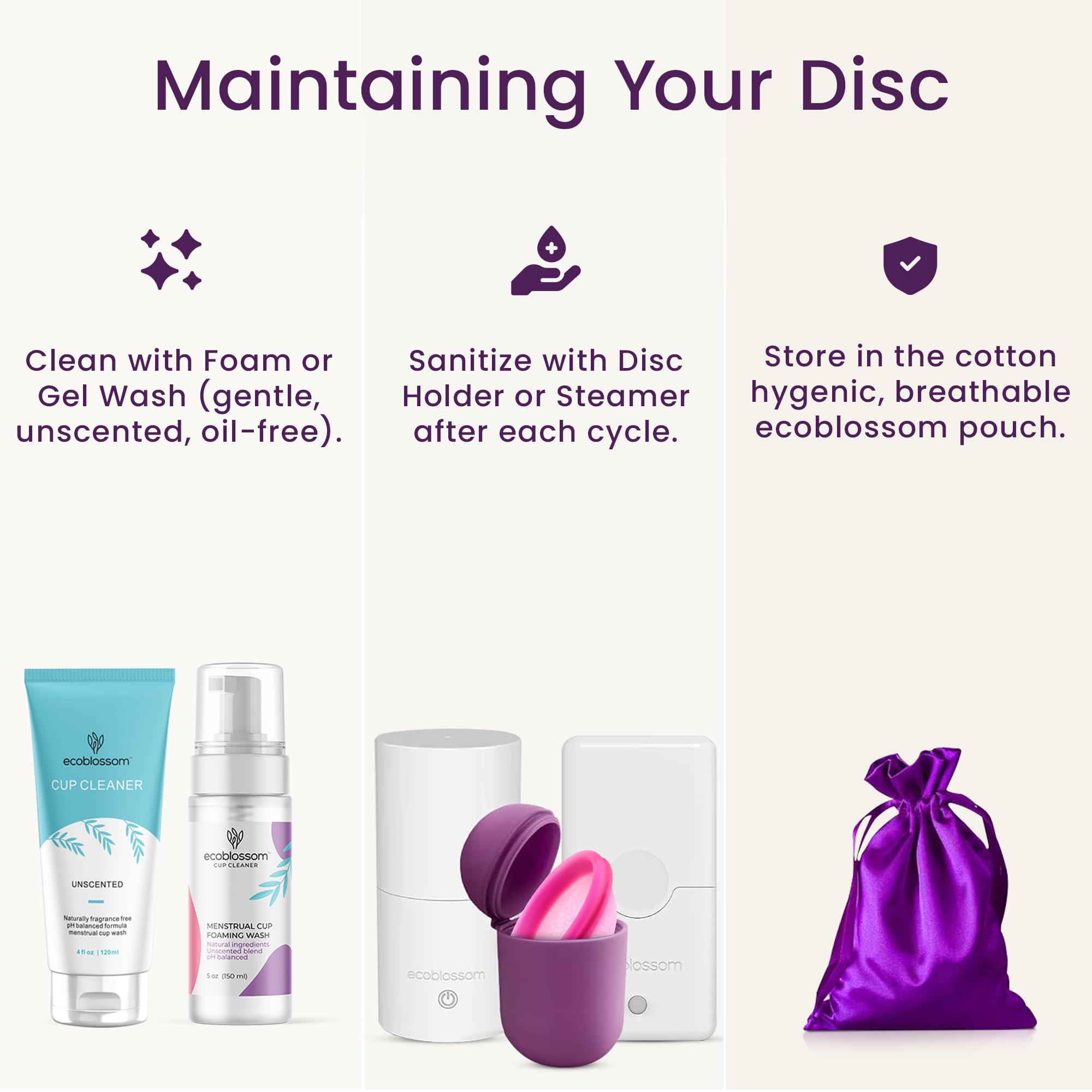 EcoBlossom Reusable Period Disc - Soft Period Disc for Women (Small/Large (Teal & Magenta))