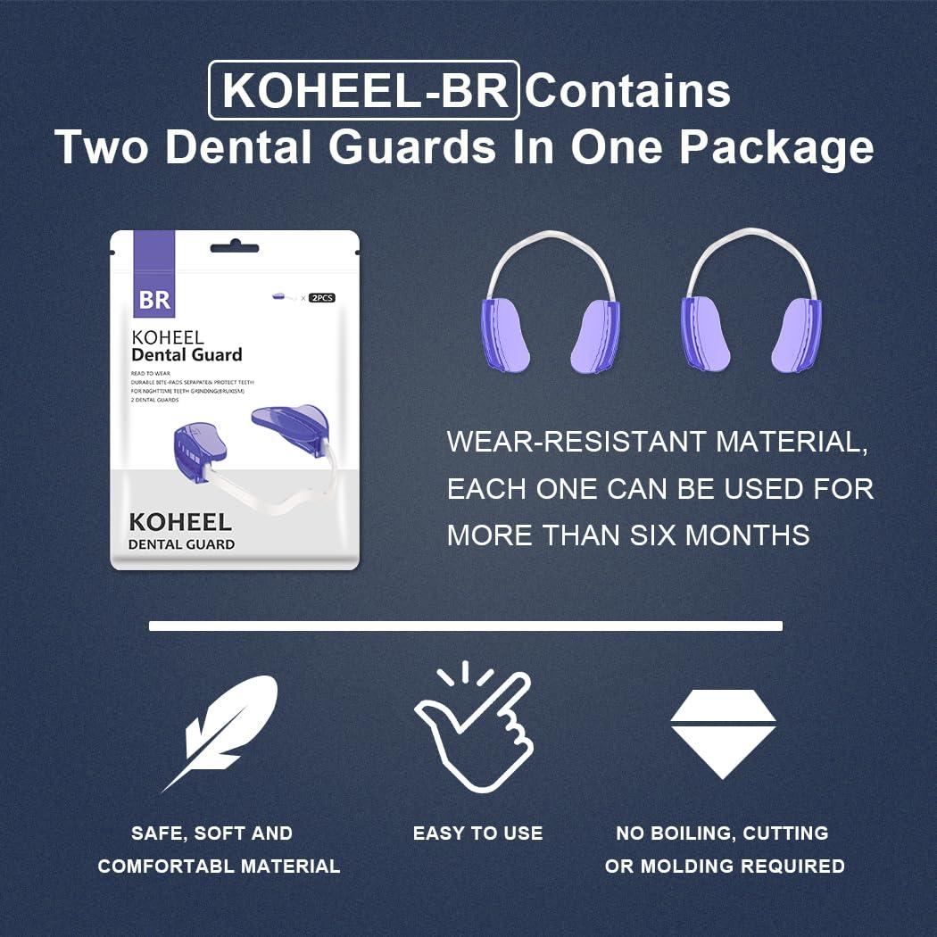 KOHEEL KOHEEL Mouth Guard for Teeth Grinding, Adjustable Night Guard, Stops Bruxism Dental Guard (6 Count)