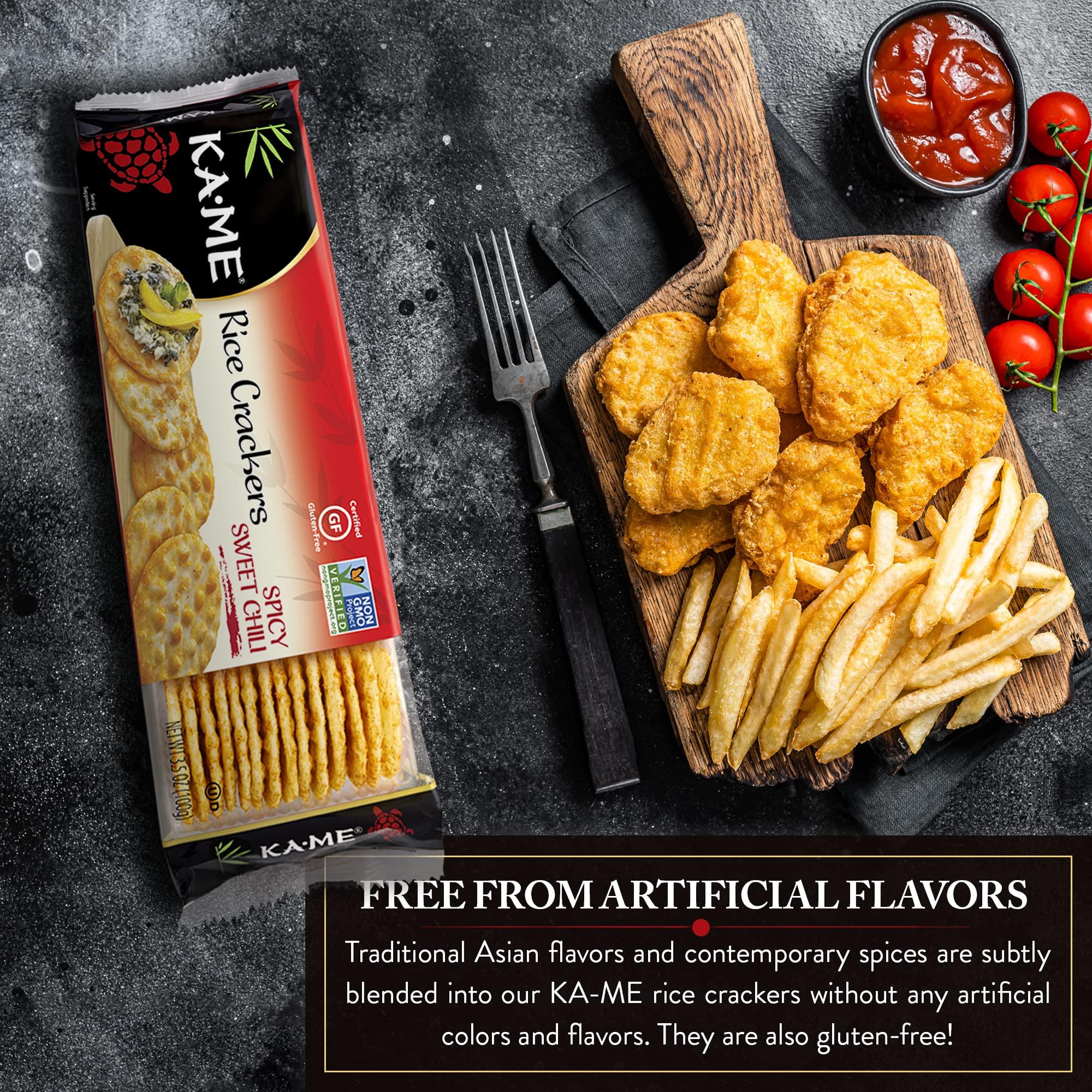 KA-ME Ka-Me Rice Crackers Gluten Free And Non GMO Verified - Spicy Sweet Chili (Pack of 12)