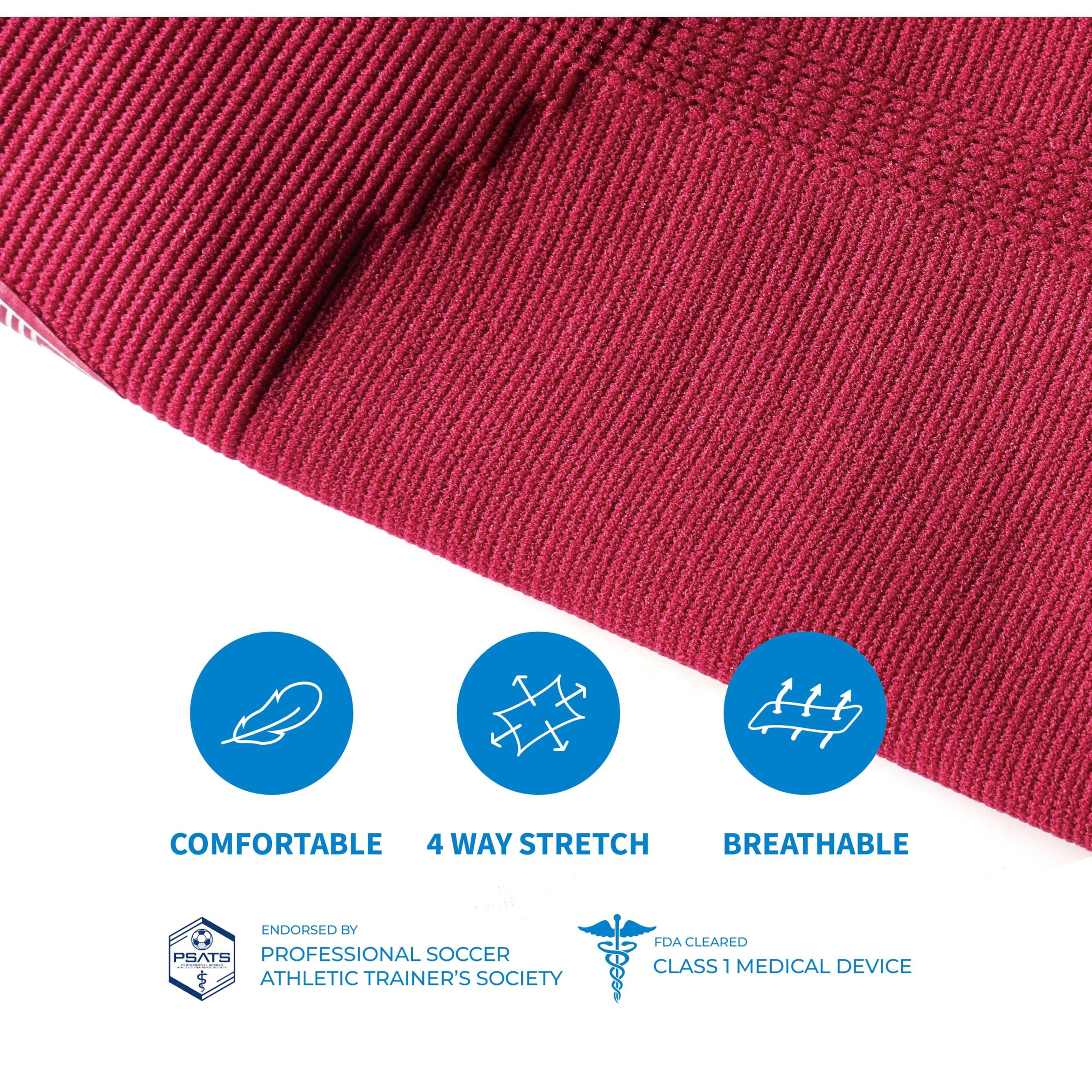 LP SUPPORT LP 647 Knee Brace For Arthritis Pain, Knee Pain Relief, Injury Recovery - Knee Sleeve For Weightlifting, Basketball, Hiking, Biking, Running, For Men Women (Burgundy, S, 1pcs)