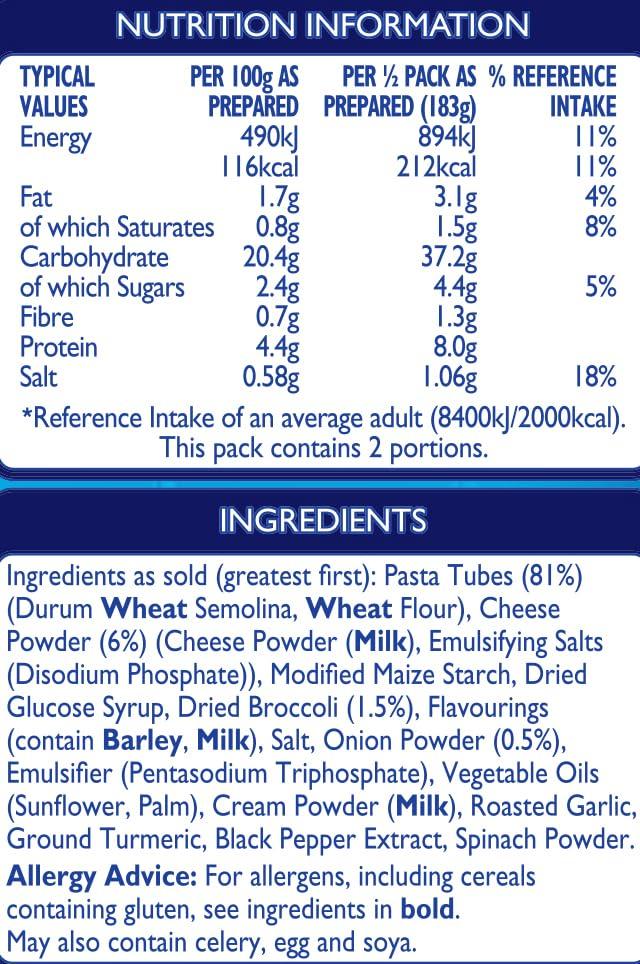 Batchelors Batchelors Pasta \'N\' Sauce Cheese & Broccoli 99G