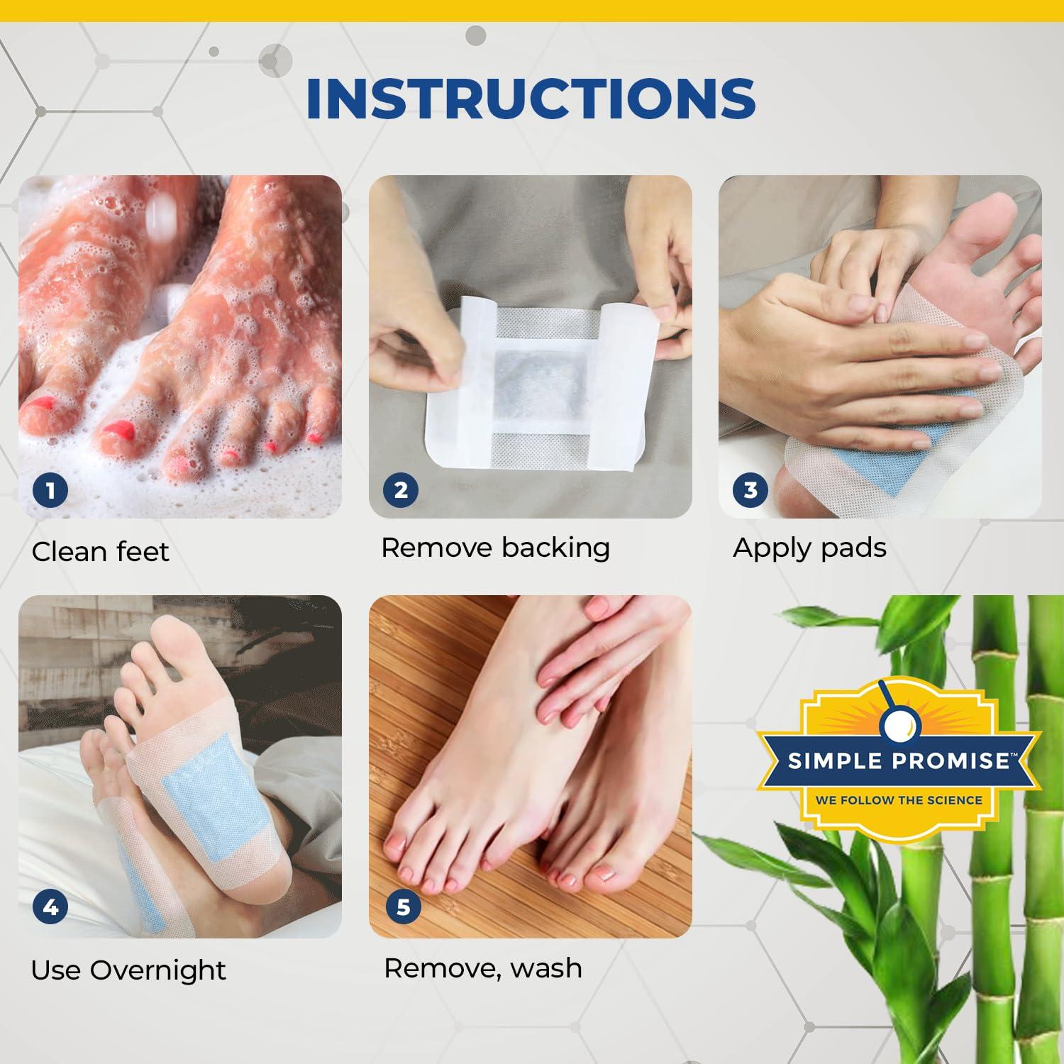 Simple Promise Simple Promise - Xitox Deep Cleansing Foot Pads - Rejuvenates Your Body for More Restful Sleep - Alleviates Tension - Contains Natural Herbal Ingredients - 30 Foot Pads