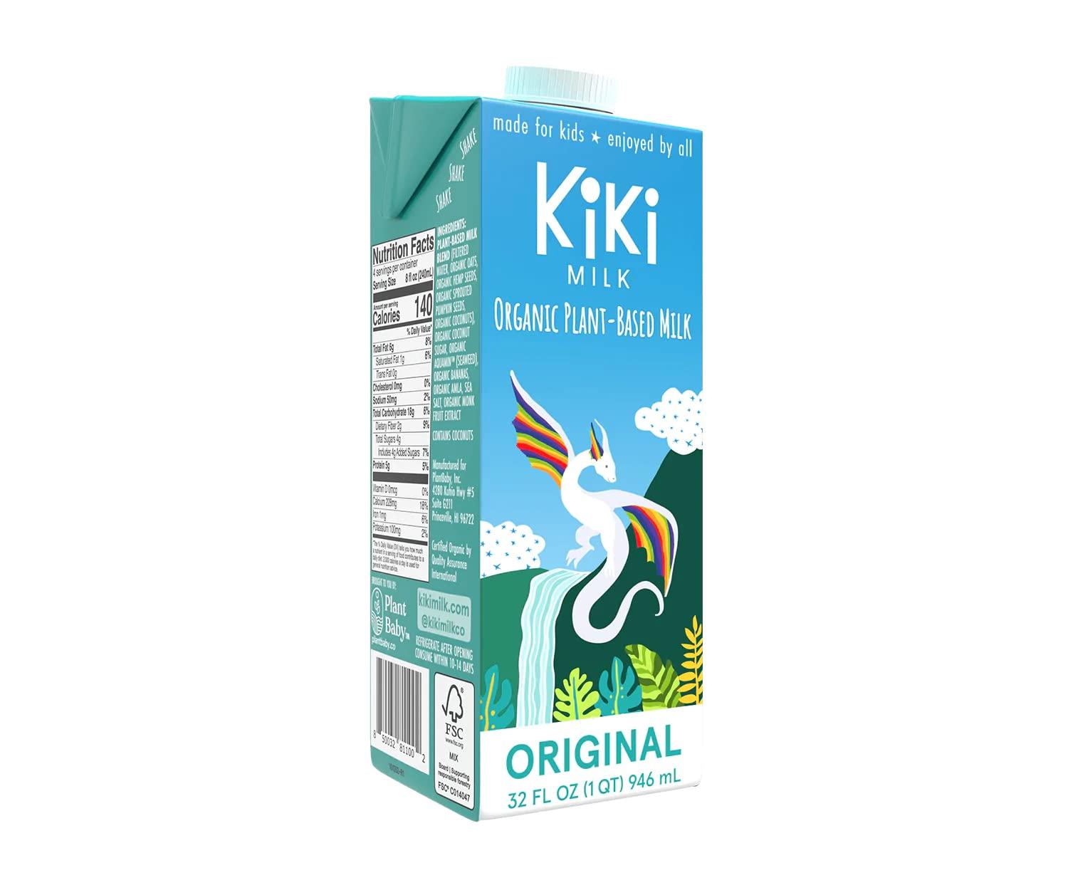 Kiki Milk Kiki Milk Plant Based Milk - Organic Original Kiki Milk - Calcium & Magnesium Source - Gluten Free, Gum Free, GMO Free, Dairy Free, Soy Free, Glyphosate Free - Shelf Stable - (32 oz • Pack of 6)