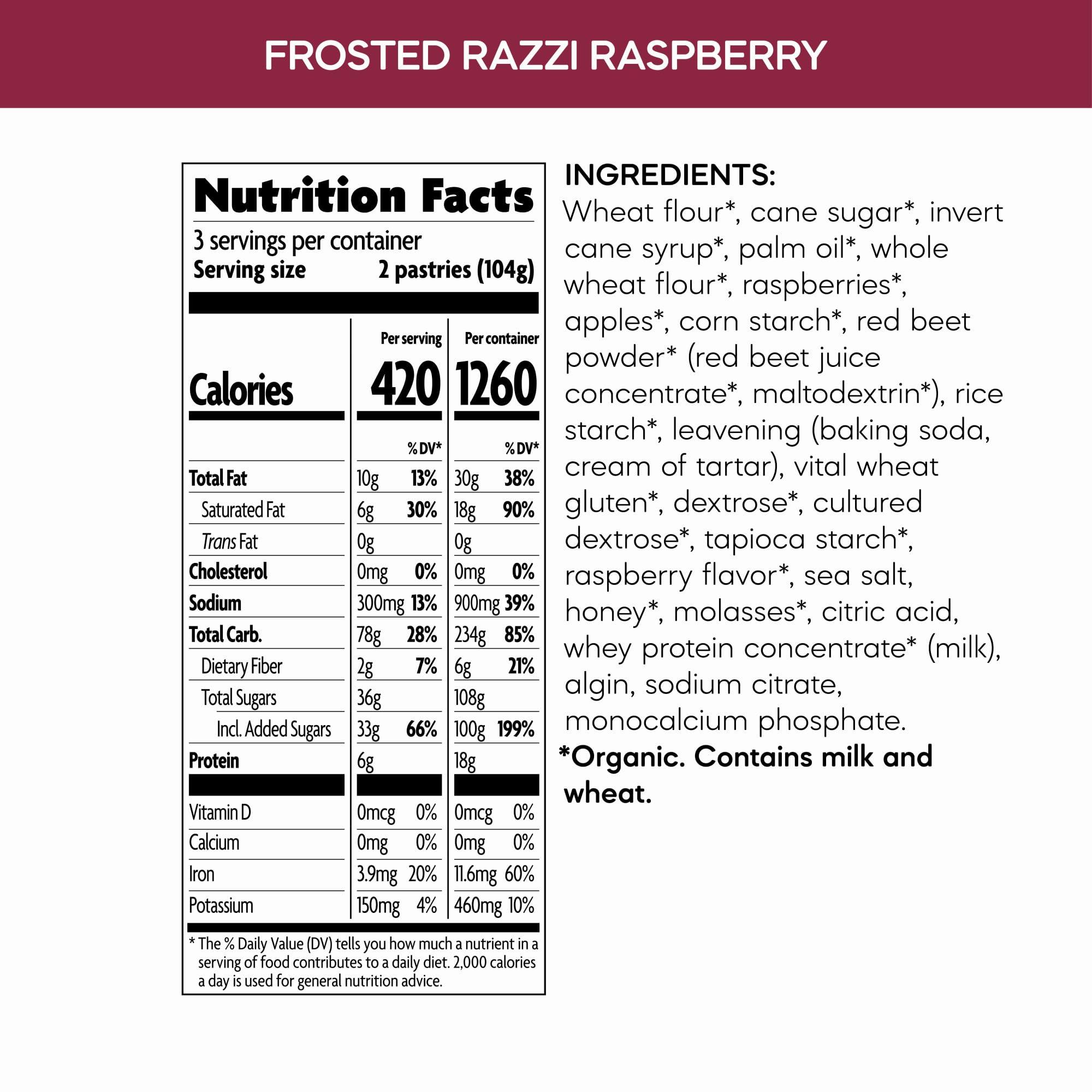 Nature's Path Nature\'s Path Organic Frosted Razzi Raspberry Toaster Pastries, 11 oz (Pack of 12), Non-GMO