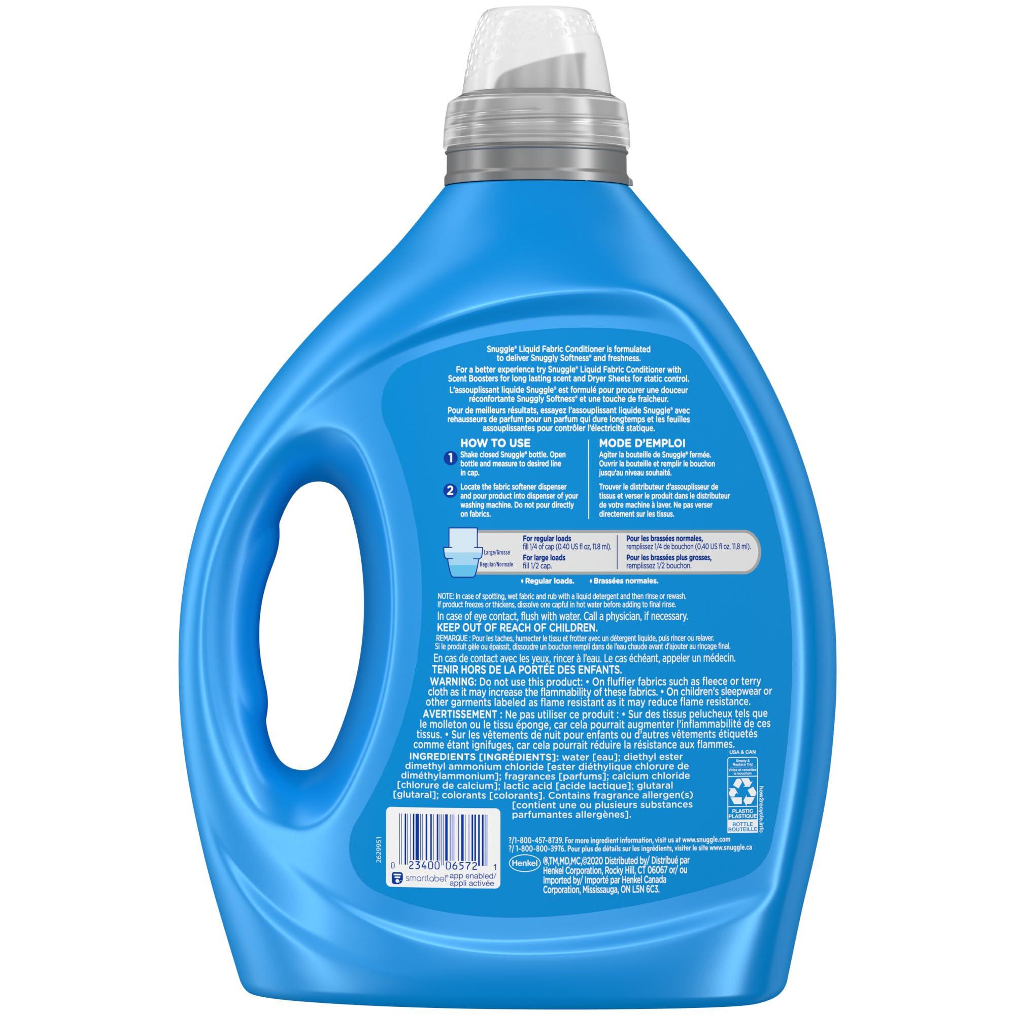 Snuggle Snuggle Blue Sparkle Liquid Fabric Softener, 2X Concentrated, 200 Loads, 80 Fl Oz