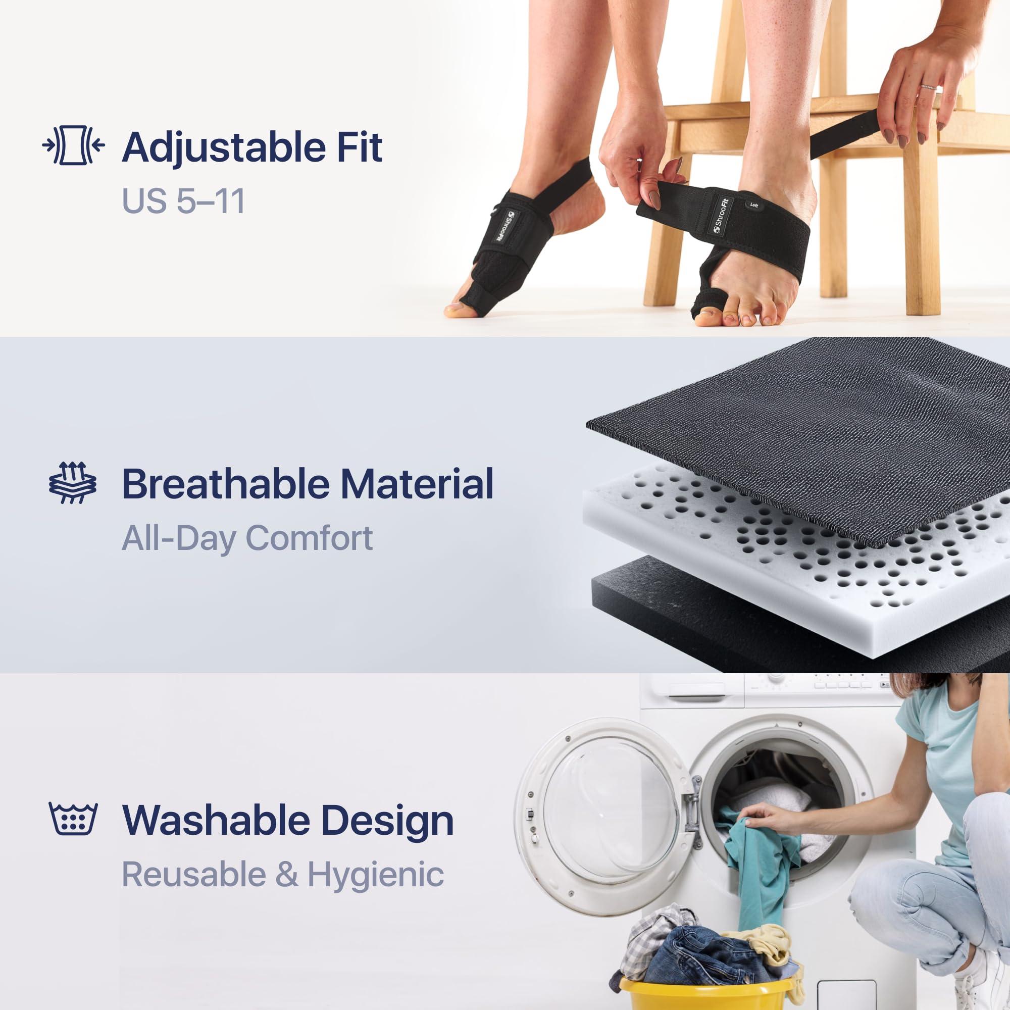 ShrooFit Effective Bunion Corrector for Women and Men | Relieve Pain, Straighten Toes, and Correct Bunions | Orthopedic Toe Straightener | Best Bunion Corrector for Lasting Relief