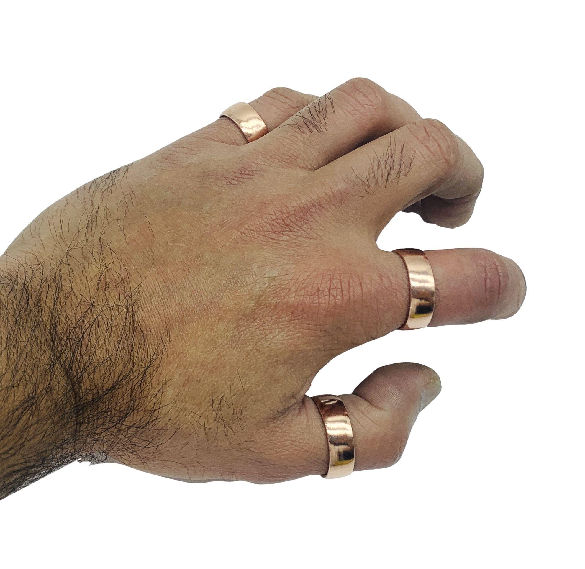 Healing Lama Set of 3 Hand Forged Pure Copper Rings. Made with 100% Pure Raw Untreated Copper. Helps Reduce Finger Joint Pain and Swelling. Tibetan Healing Medicine Ring Set. (Plain)