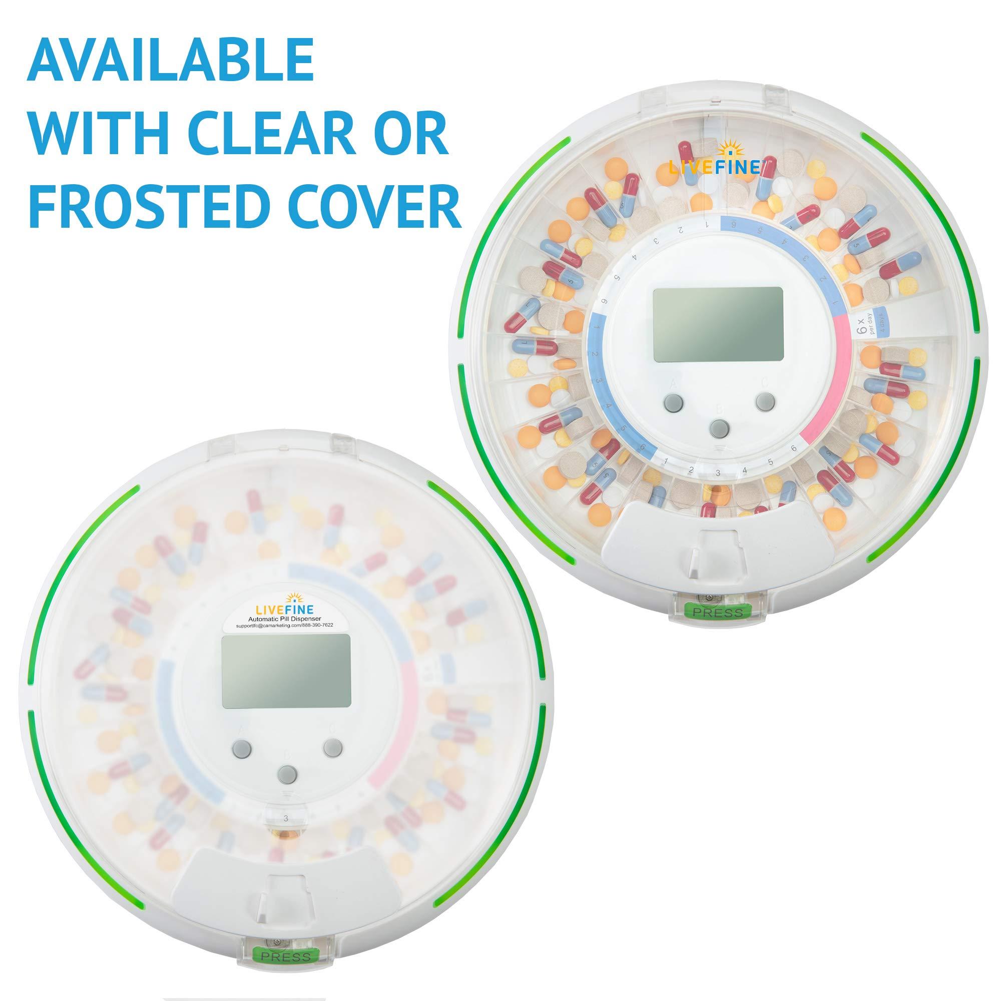 Live Fine Live Fine Automatic Pill Dispenser with 28-Day Electronic Medication Organizer, 6 Dosage Templates, Easy-Read LCD Display, Sound & Light Alerts & Key for Prescriptions, Vitamins, Supplements & More