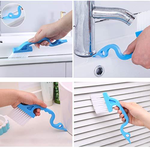 JEKEJIAJIU Magic Window Cleaning Brush,Window Groove Cleaning Brush SetHand-held Groove Gap Cleaning Tools,Window Blind Sliding Door Track Cleaner Duster Brush for Tile Lines Car Vents Keyboard8Pcs