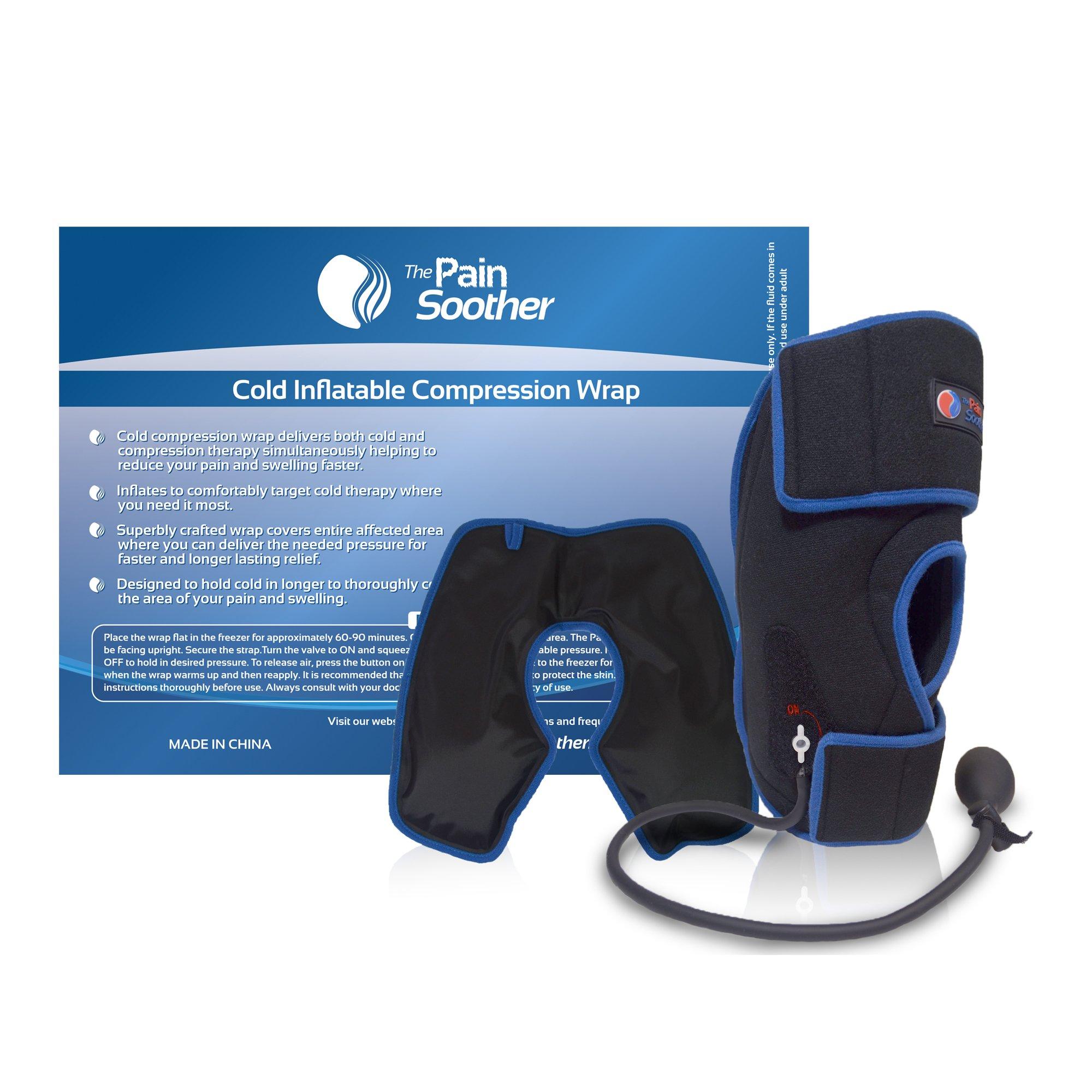 The Pain Soother Reusable Ice Pack for Knee - Cold Therapy Compression Wrap with Air Pump and Additional Cold Pack Replacement