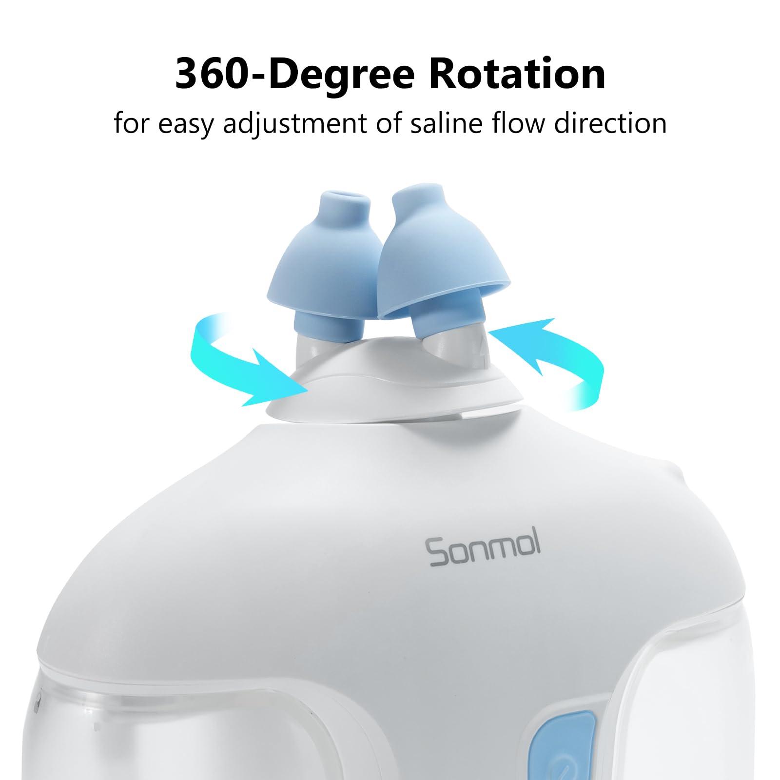 Sonmol Sonmol Electric Nasal Irrigation System with 50 Salt Packets Nose Wash Deep Cleaning Sinus Rinse Relieve Congestion Runny Nose Itching