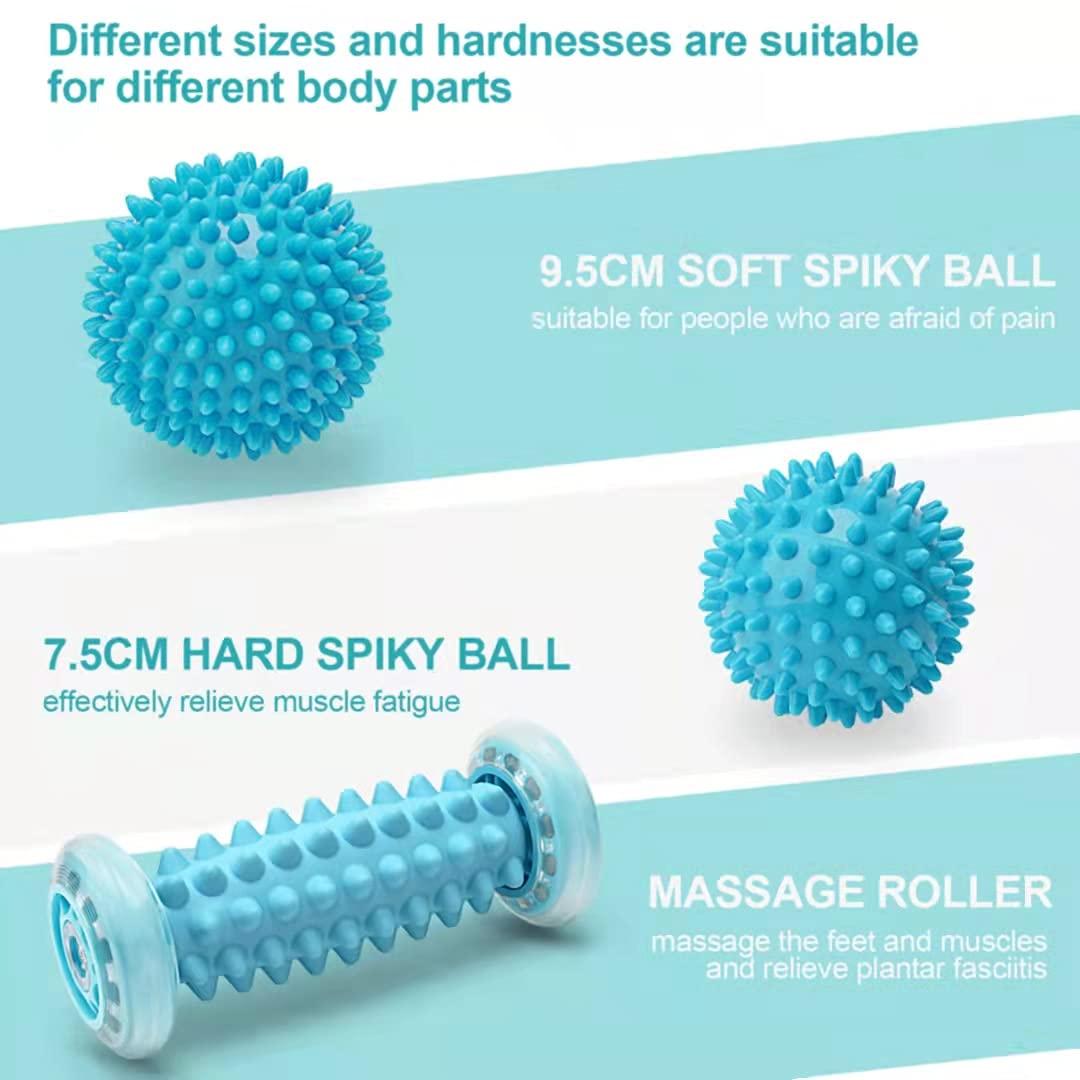 NEBULIZER MACHINE EACO Foot Massage Roller Spiky Ball for Plantar Fasciitis Relief, Trigger Point Muscle Roller in Different Degrees of Hardness for Foot Back Leg Hand PLA Relax
