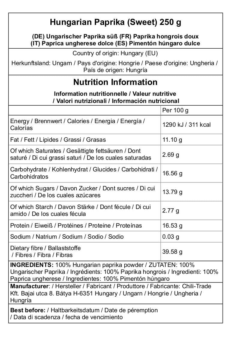 Chili-Trade Hungarian SWEET Paprika from Kalocsa, Hungary (8.8 ounce (250g))