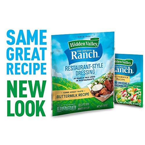 Hidden Valley Hidden Valley Ranch Dressing & Seasoning Mix, Dry Buttermilk Salad Dressing Mix, Wing Sauce Mix, Gluten Free Salad Dressing, 16 Ounces (Packaging May Vary)