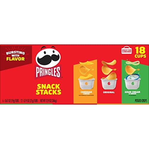 Pringles Pringles Potato Crisps Chips, Lunch Snacks, On-the-Go Snacks, Snack Stacks, Variety Pack, 12.9oz Box (18 Cups)