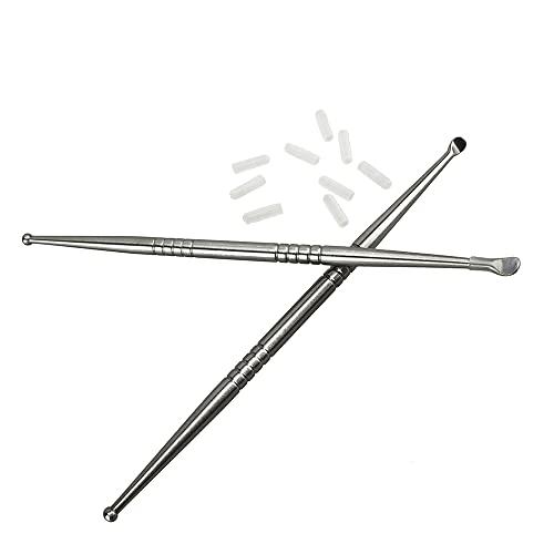 airgoesin Airgoesin 2pcs Tonsil Stone Removal Pick Tonsillolith Premium Tool Stainless Steel Oral Cleaner with 10 Soft Silicone Caps