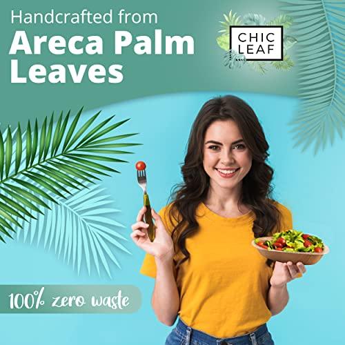 Chic Leaf Chic Leaf Palm Leaf Bowls Disposable Bamboo Heart Shaped Bowls 6.5 Inch Heart Dish (50 Heart Bowls) - Compostable Heart Shaped Plates - Cute Plates For Catering, Charcuterie, Parties