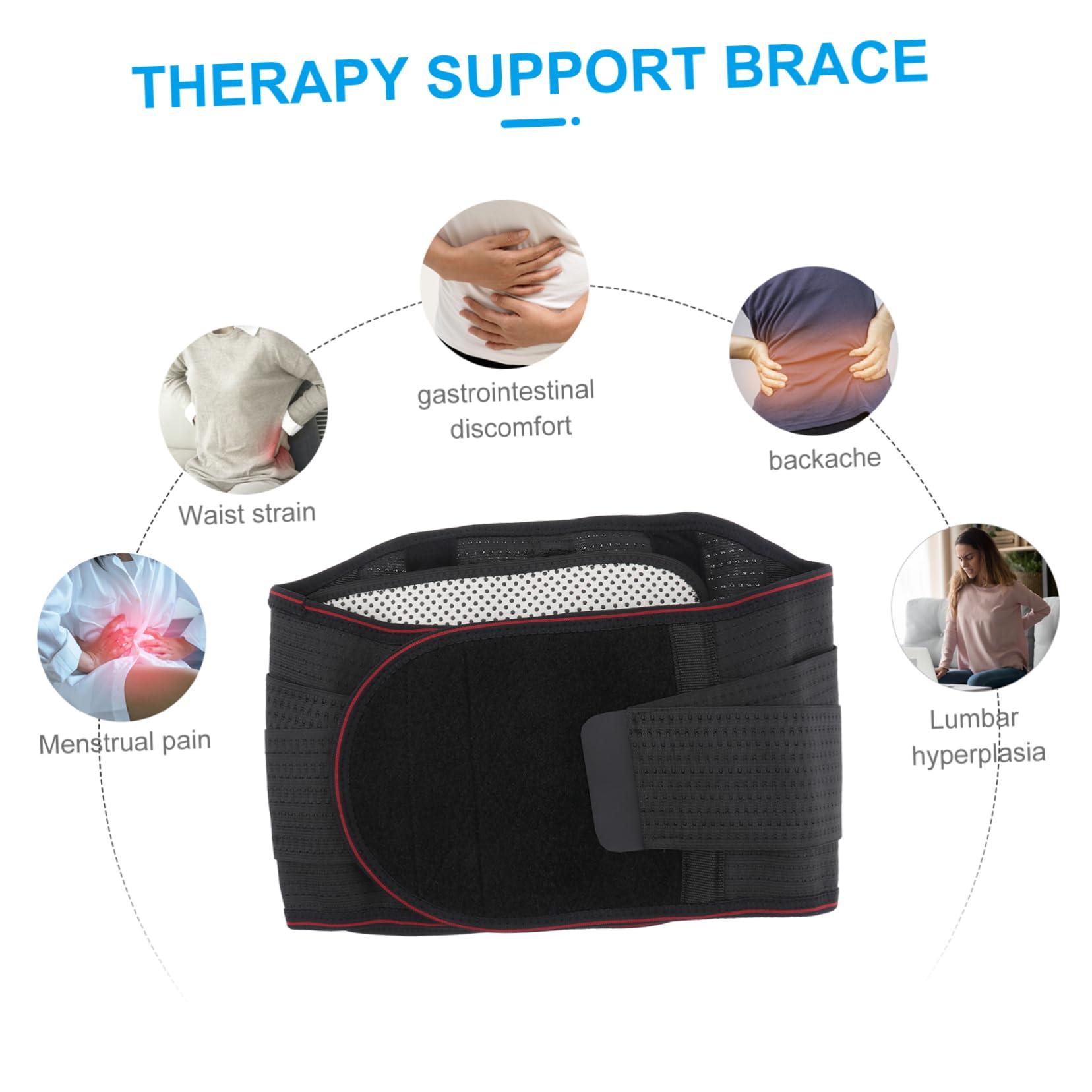 Healifty Self Heating Back Brace Elastic Infared Heating Pad Lower Back Support Girdle Massage Waist Wrap Back Braces for Magnetic Back Belt Magnetic Mount Waist Support