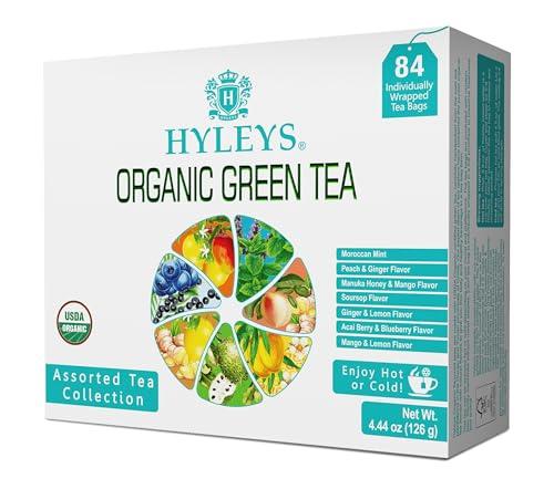 HYLEYS Tea Hyleys Organic Green Tea 7 Assorted Flavors - 84 Tea Bags