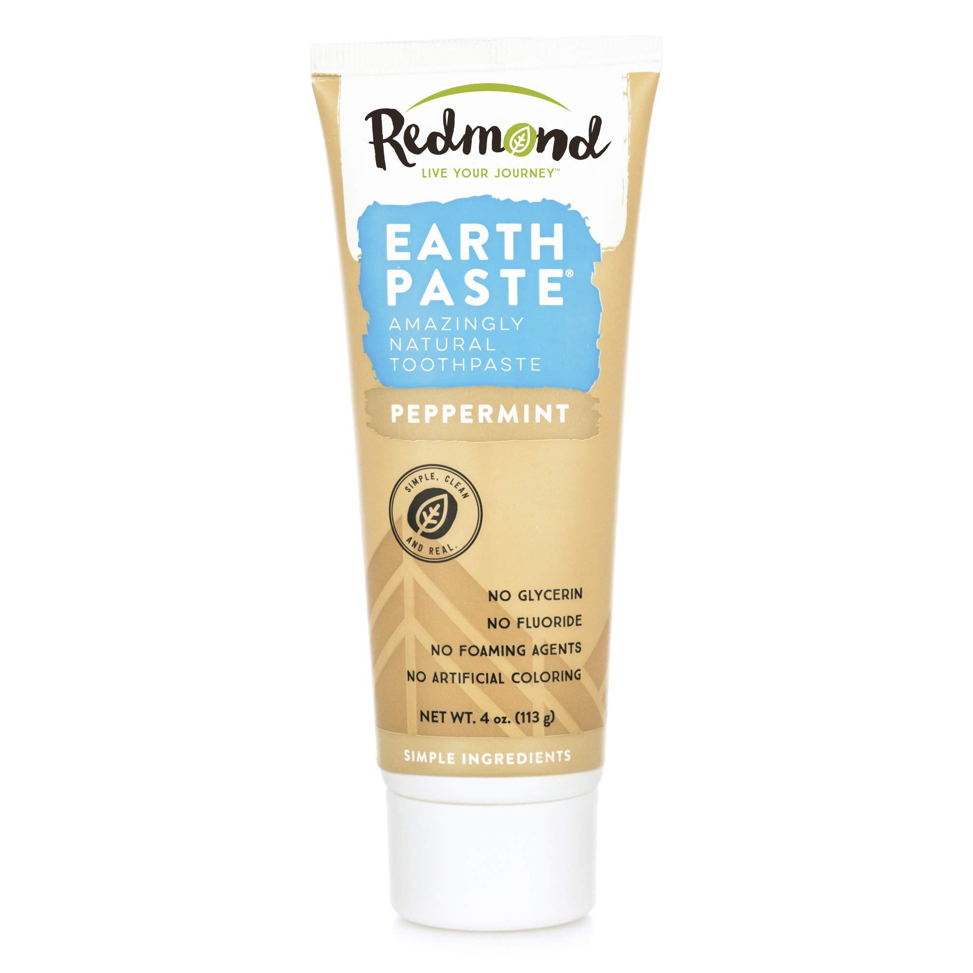 REDMOND REDMOND Earthpaste - Natural Non-Fluoride Toothpaste, 4 Ounce Tube (3 Pack, Peppermint)