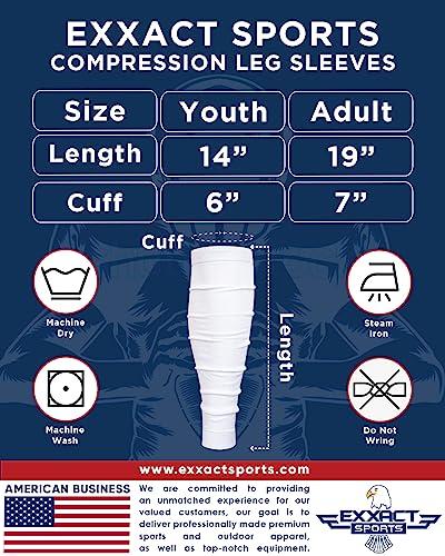Exxact Sports Exxact Sports Leg Sleeves for Men Football Calf Compression Sleeve, Calf Sleeves for Men & Boys, Football Leg Sleeve (1 Pair) (Adult, Red)