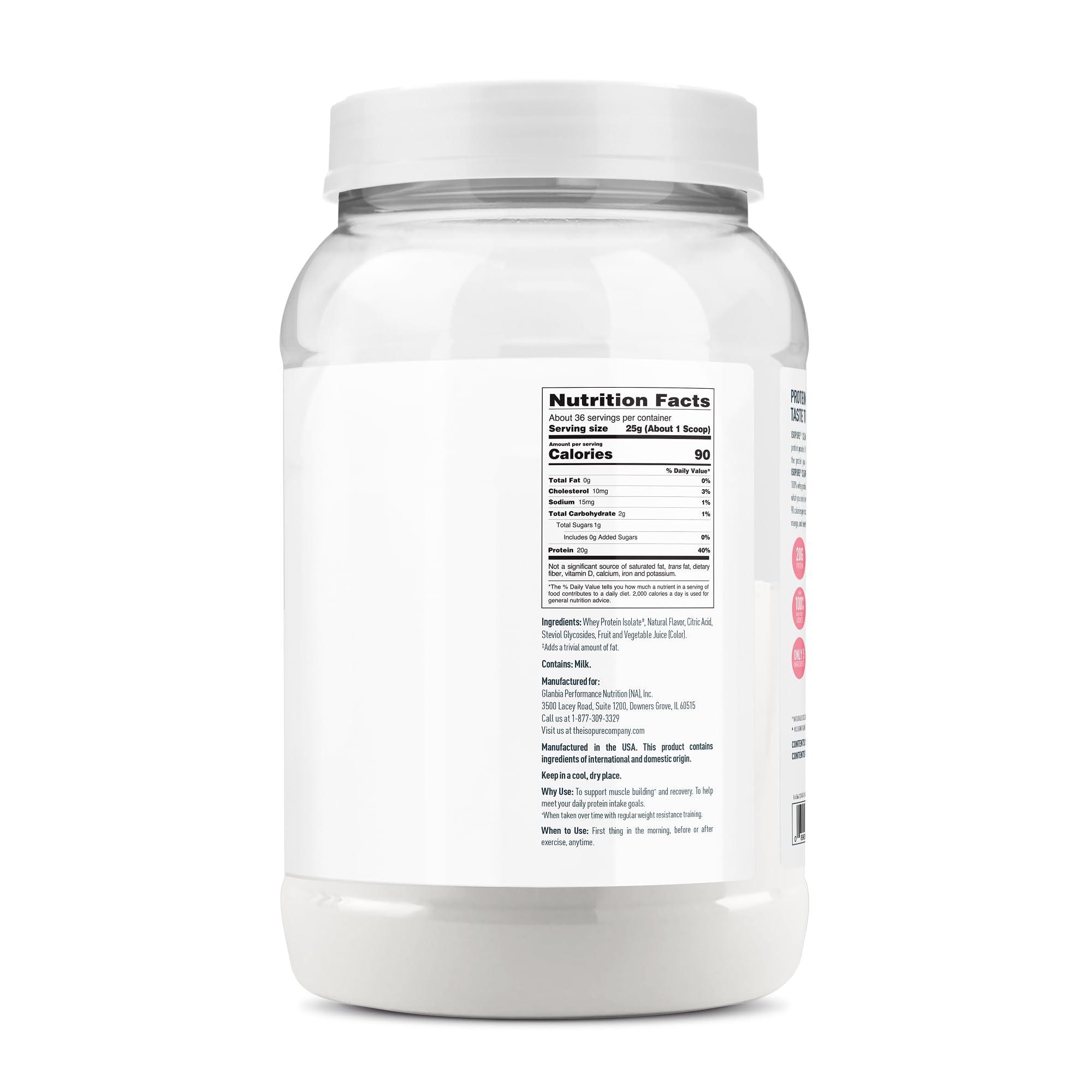 Isopure Isopure Clear Whey Isolate Protein Powder Infusions, Lactose Free, Gluten Free, Naturally Flavored, Tropical Punch, 20g Protein Per Serving, 1.9 Lbs, 36 Servings