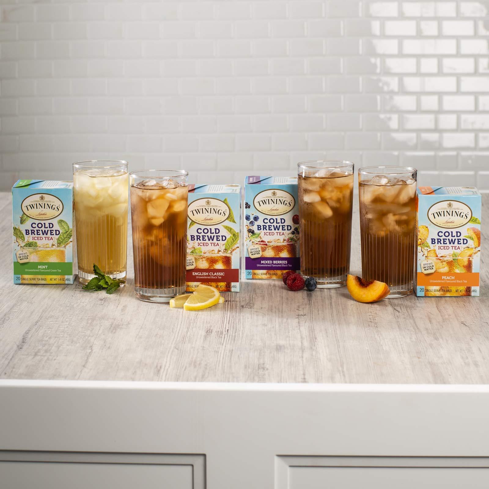 Twinings Twinings Mint Green Cold Brewed Iced Tea Bags, 20 Count (Pack of 6), Unsweetened Flavoured Green Tea, Caffeinated