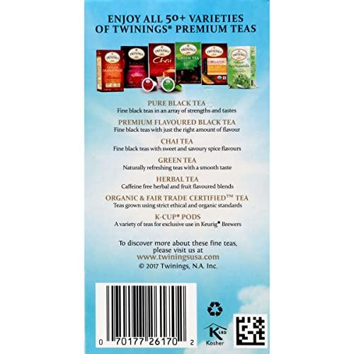 Twinings Twinings Cold Brewed Iced Tea - Mint Flavored Green Tea with Peppermint Leaves, Caffeinated Green and Black Tea Extracts, Unsweetened Cold Brew Tea Bags Individually Wrapped, 20 Count