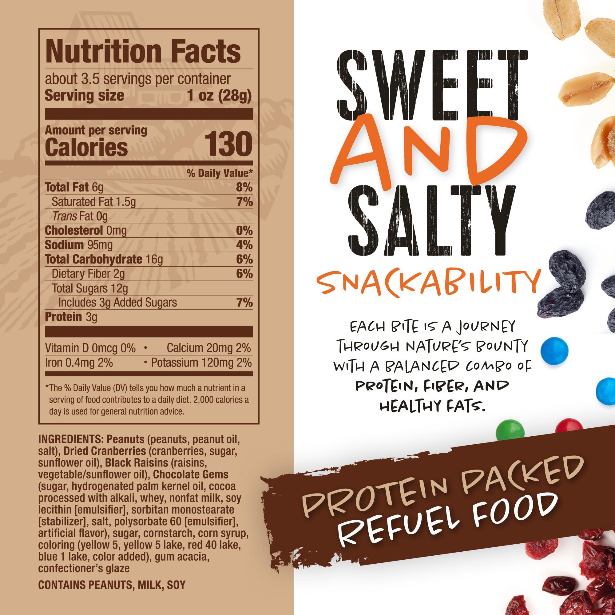 Natural Cravings Natural Cravings Trail Mix Snack Packs - Individual 3.5 oz Bags - Nuts & Chocolate Dried Fruit Mix & Nuts Mix with Peanuts, Dried Cranberries, Raisins, Chocolate Gems - Trail Mix Individual Packs
